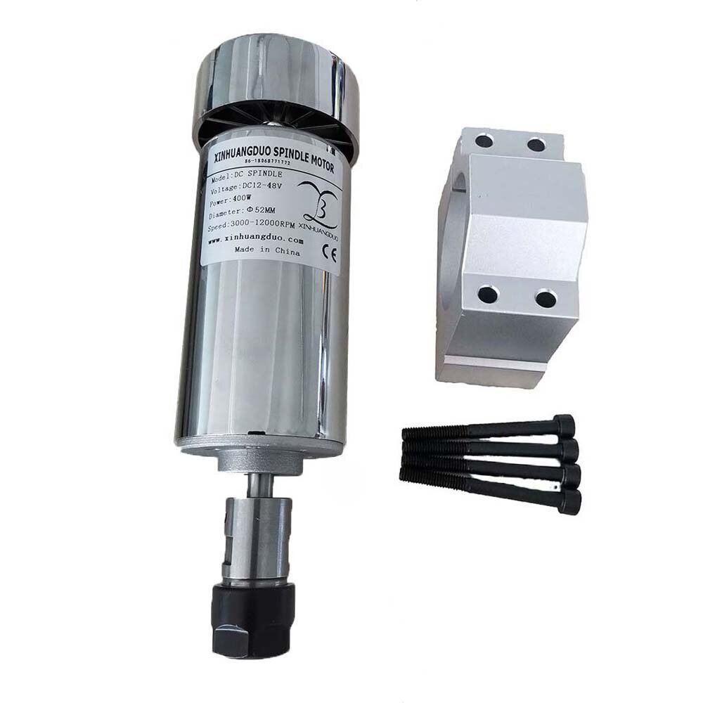 200W 300W 400W 500W Spindle Motor 48V DC 0.2KW Air cooled Spindle High Speed Spindle Brush Engraving Machine and Bracket: Package7 400WER16