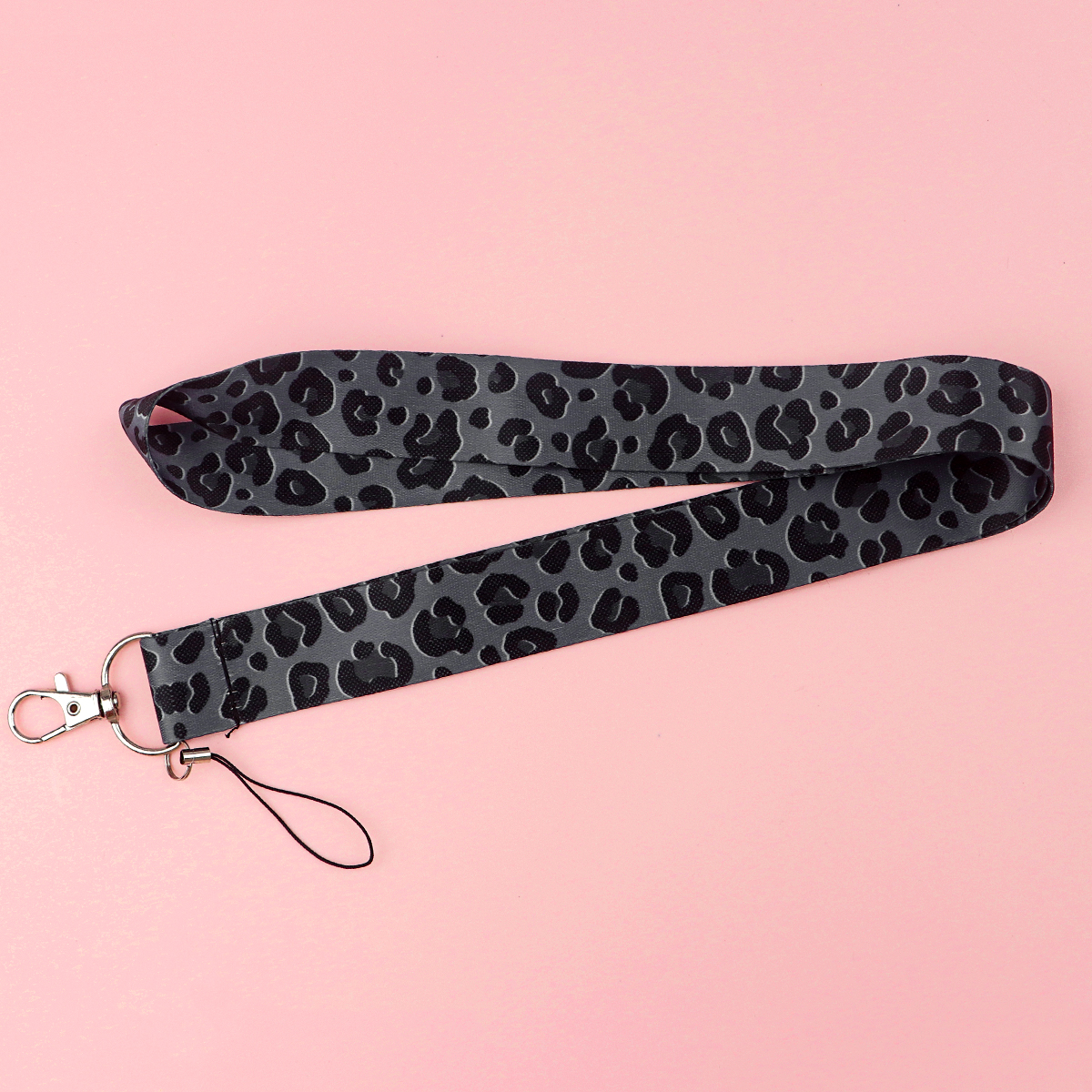 Gray Leopard Print Lanyards for Keys Neck Strap For Card Badge Phone Straps Key Chain Keyrings Key Holder DIY Hang Rope