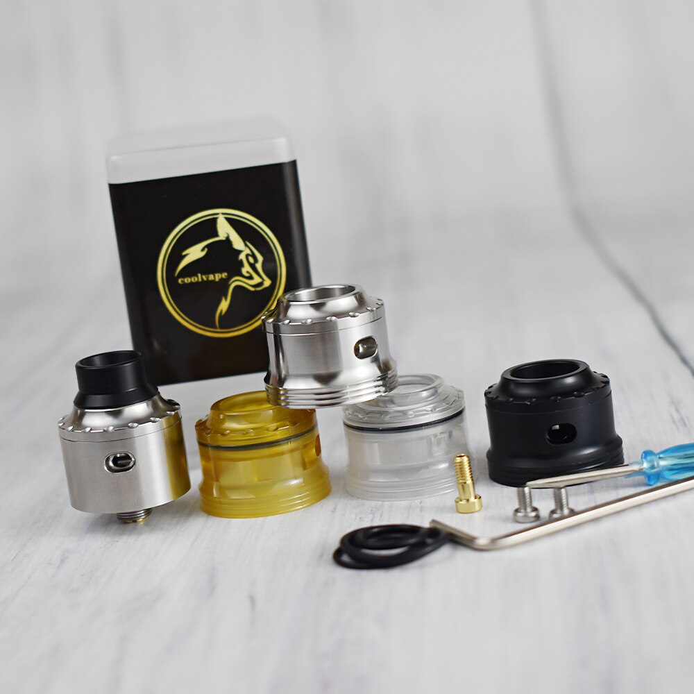 Coolvape Hellfire Maverick 22mm rda Single Coil rda mit bf pin airflow control 316ss Zerstäuber RDA vs la tropf rda: silver--kit