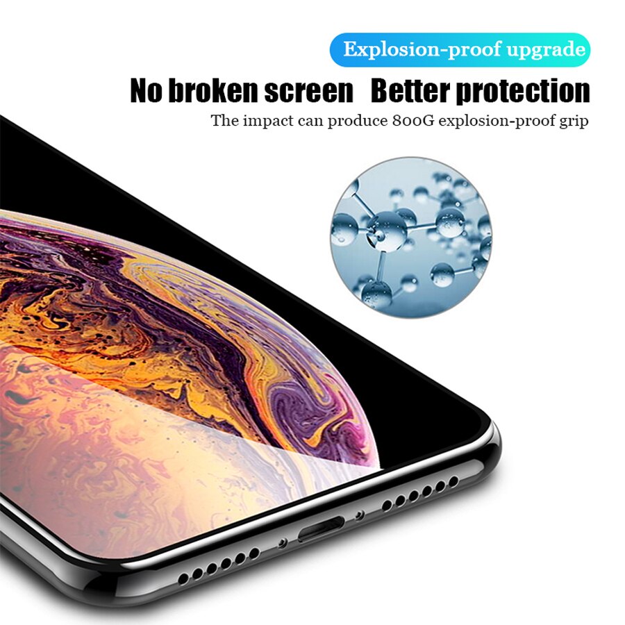 Protecteur d&#39;écran, 3 pièces, film en verre trempé 9D pour iphone 12 11 Pro max 8 7 6 6S 5 5s Plus SE X XR