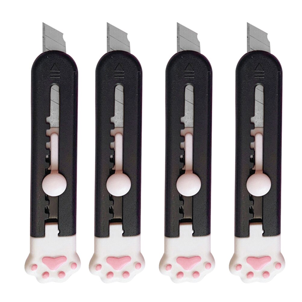4Pcs Multi-function Box Cutters Adorable Craft Cutters Portable Paper Cutters Craft Supply: Black