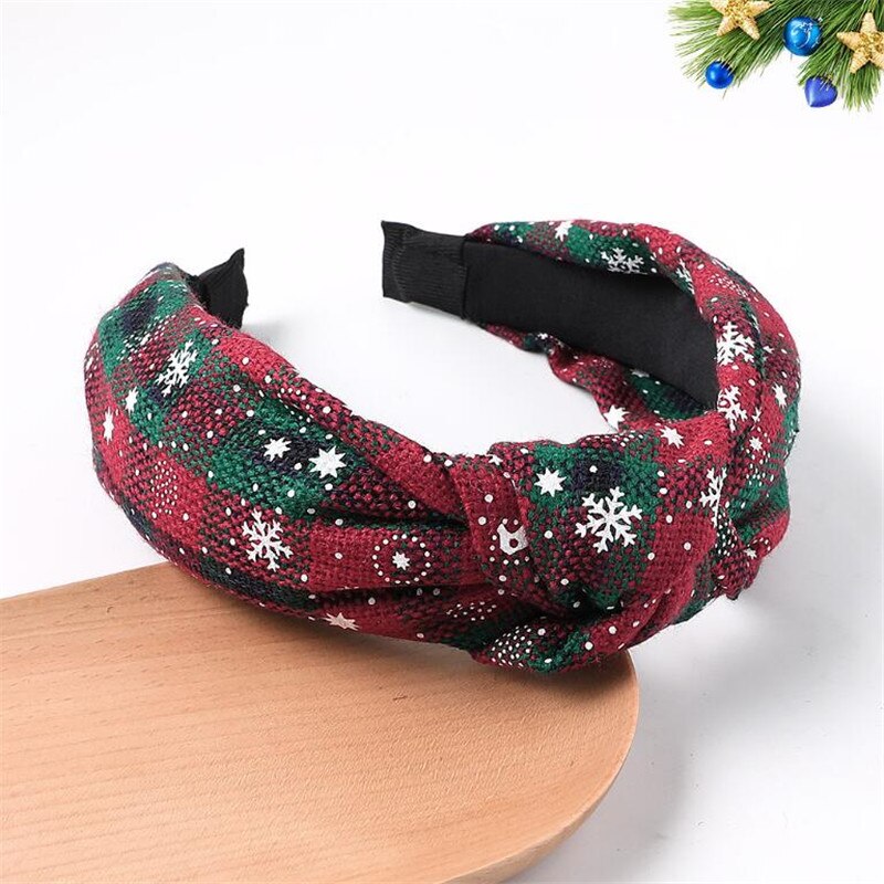 Europese stoffen haarbanden voor vrouwen, kerstfeest stoffen hoofdband, strik knoop haaraccessoires, gezichtswas haarband: K