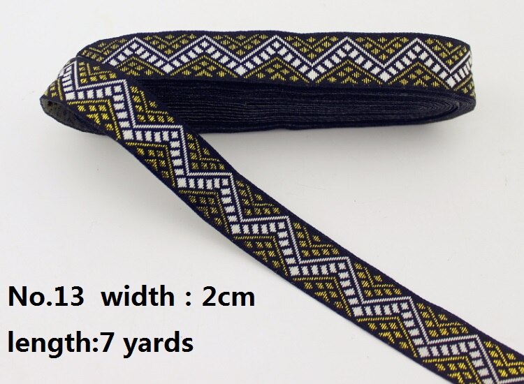 Etnische Lint Collection 10/20 MM Luxe DIY Jacquard Trim Weefde Polyester Singels Home Textil Handgemaakte ambachten: No.13