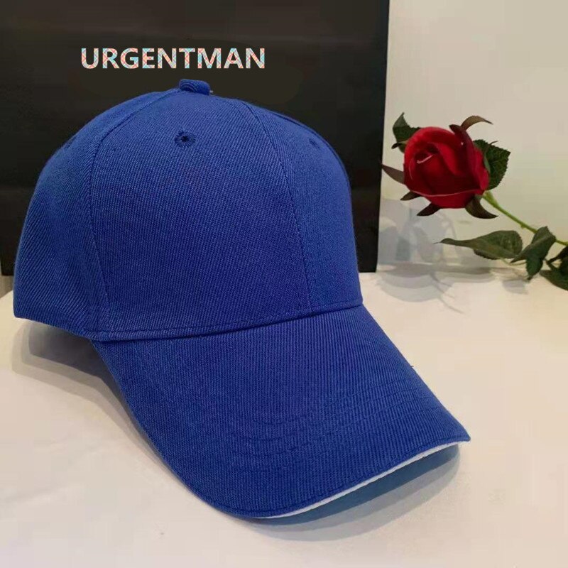 Unisex 6 Panel Cap Casual Acrylic Plain Baseball Cap Adjustable Hats For Women Men Hip Hop Cap Streetwear Dad Hat: Blue