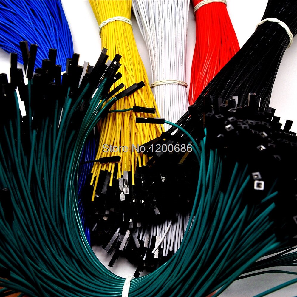 Cable de puente hembra a hembra de 25CM y 2,54mm con 1 pin, cable Dupont, de 24AWG cable único, arnés de cable DuPont de 1P