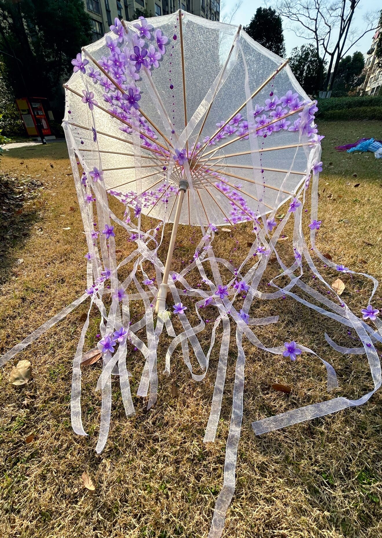 Paraguas de playa de flores, Kimono Hanfu, accesorios de fotografía para Cosplay, artesanía, papel al óleo, sombrilla de encaje, paraguas japonés de China, El Principito