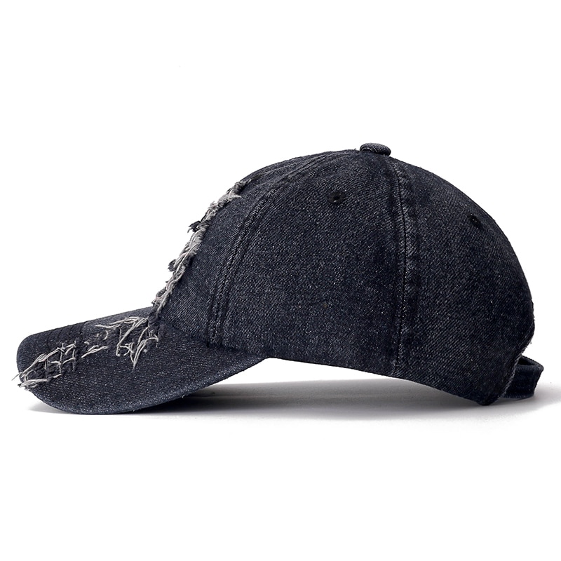 Gorra vaquera de , gorra de béisbol con agujeros, gorra de algodón informal para hombres y mujeres, ropa de calle deportiva para exteriores, gorra de papá