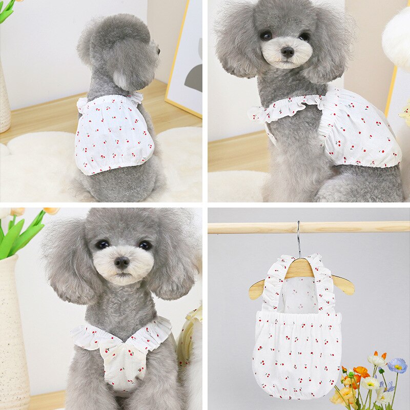 Pet Doggy Clothes Cute Dogs Summer Skirt Dress Puppy Small Dog Vest Yorkie Pomeranian Shih Tzu Maltese Poodle Schnauzer Costumes: White / XXL
