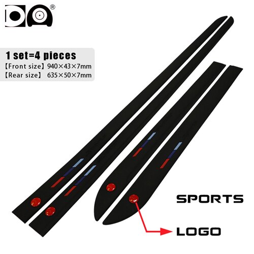 4 Stuks Auto Deur Verlengen Anti-Collision Strip Edge Guard Protector Auto Decor Zwart/Wit Gebruik Voor Auto deur Fit Alle Auto Modellen: Black Sport VIP logo