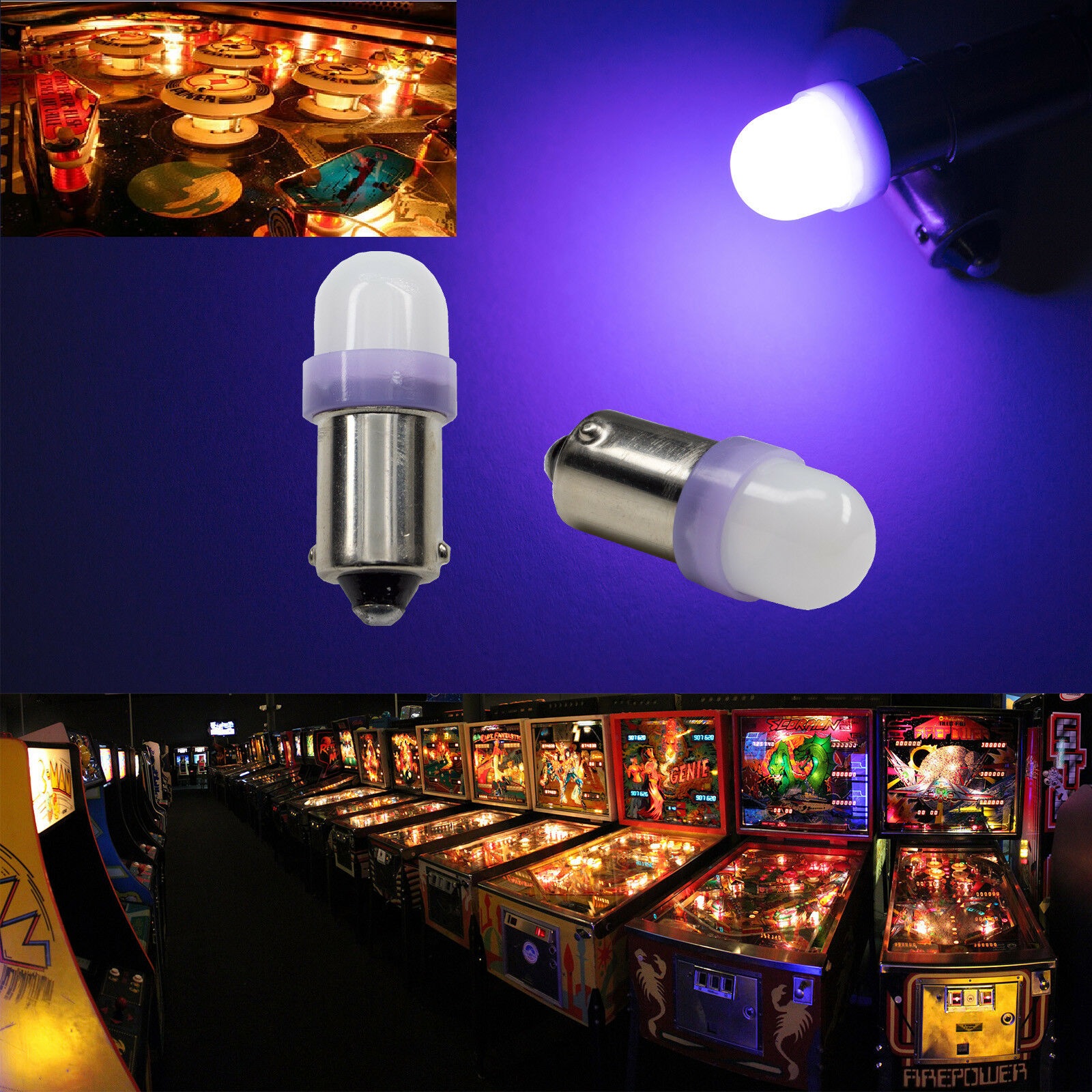 Ac6.3v bajonet led flipperspil lyspærer erstatning for glødepærer  #1893 #44 #47 #1847 brugt i receivere  sa500 600