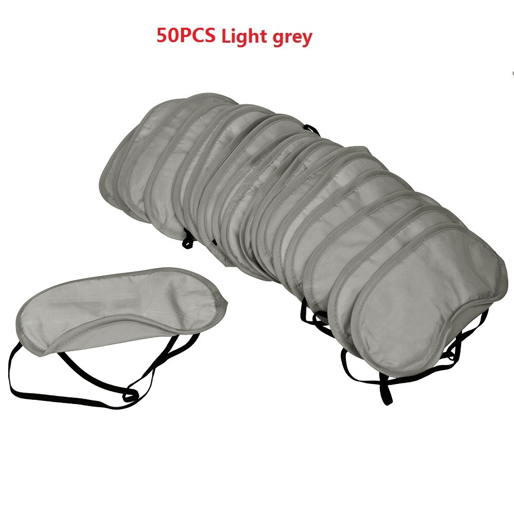 50 Teile/los Reisen Schlafen Augen Maske Schwarz Schatten Augenbinde Augenklappe Nacht Wirtschafts freies: Light grey 50pcs