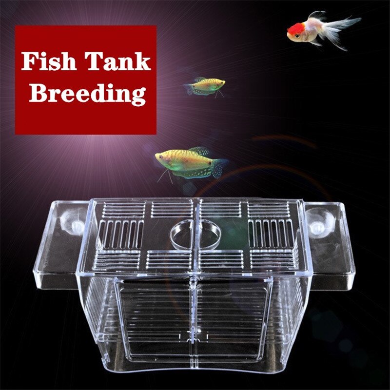 Aquarium Breeder Box Fish Tank Hatchery Incubator Acrylic Fish Isolation Box with Suction Cups for Small Baby Fishes Shrimp