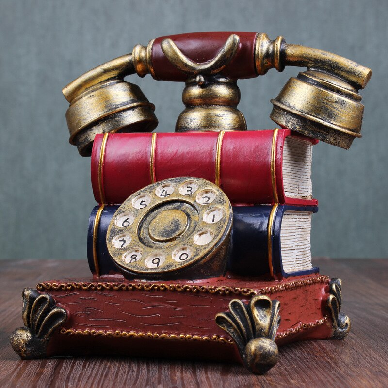 Nostalgische Creativiteit Europese Stijl Zakka Telefoon Model Antieke Desktop Ornament Ambacht Woondecoratie Beeldjes Specifieke