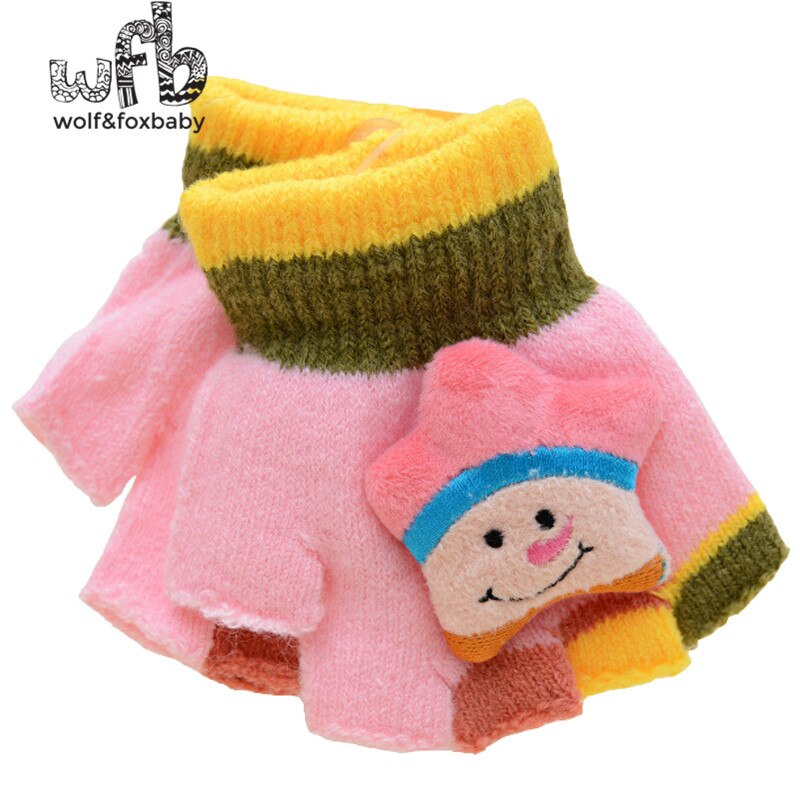 Retail 2-7years Gloves Mittens 3D exposed fingers kids boys girls child children infant spring fall autumn