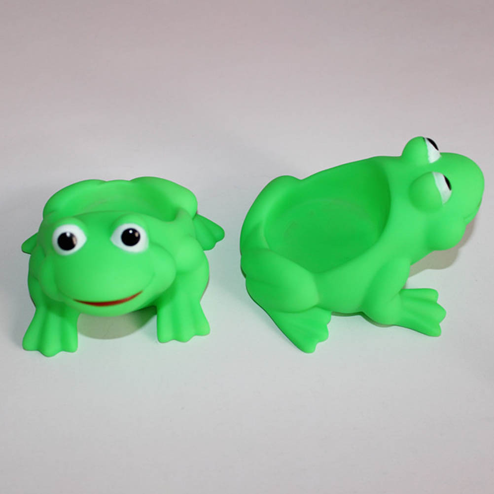 Jouet de bain flottant pour bébé, 4 pièces/lot, grenouille, eau de bain, son de pression, couinant