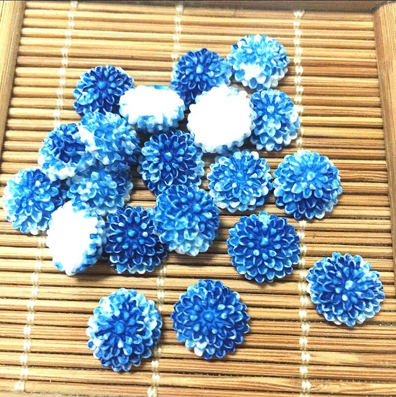100 Cabochon In Vetro Floreali Misti - 16x4.5mm, Fondo Piatto Per Creazioni Fai Da Te