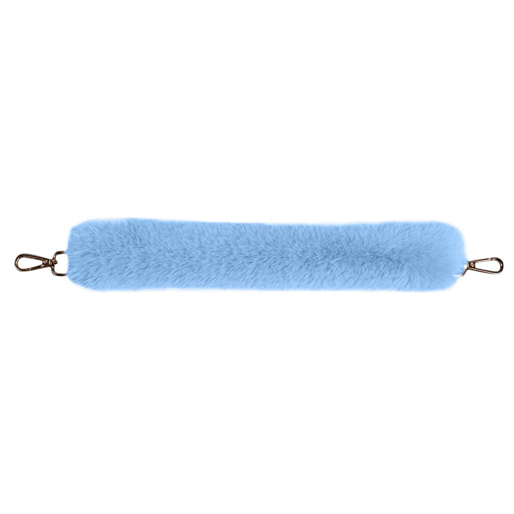 Vervanging Vrouwen Pluche Tas Riem Schouder Handtas Riem Riem Faux Fur Tas Riemen Accessoires Handtas Pluche Decoratieve Ketting: Sky Blue