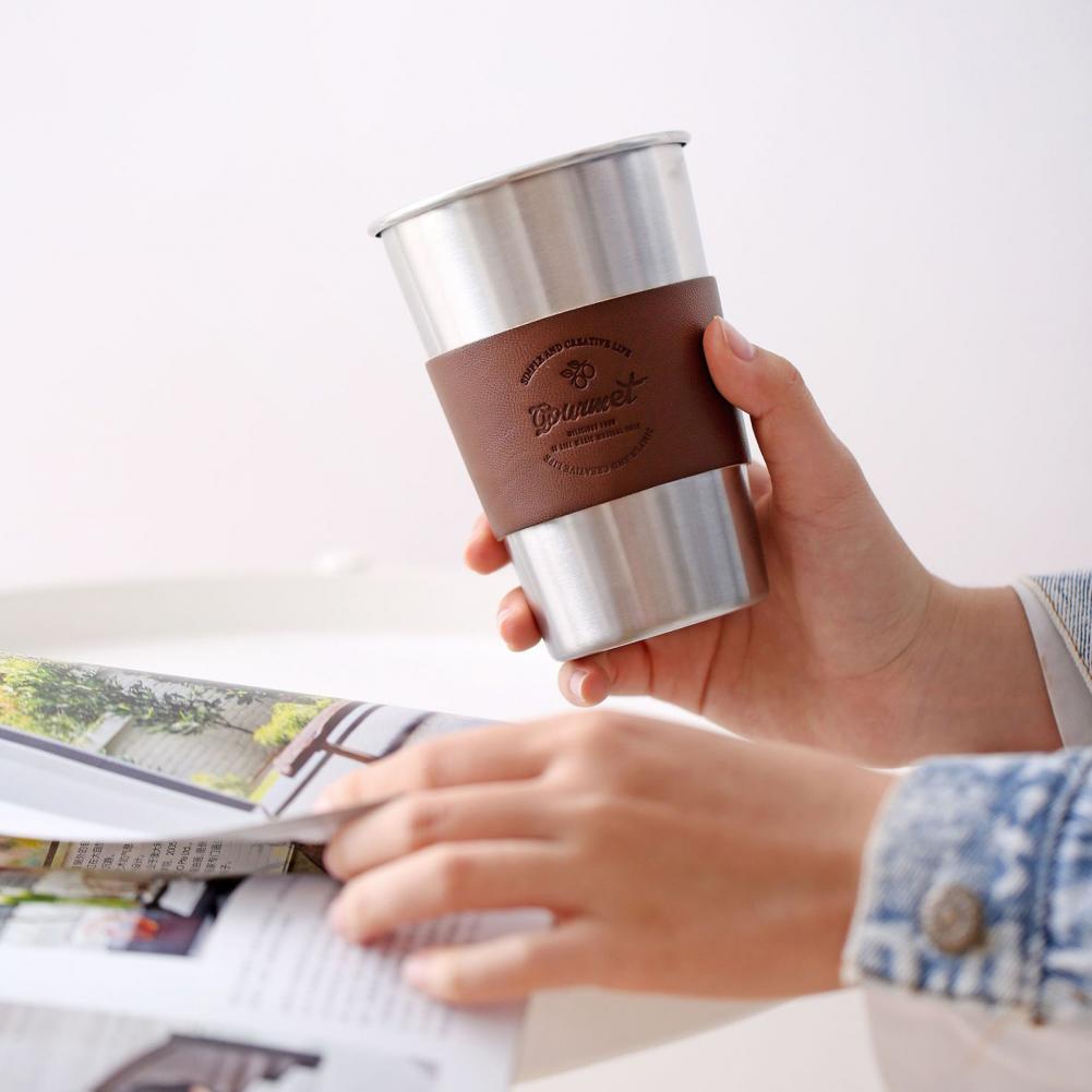 Vasos portátiles resistentes al calor para café, leche, acero inoxidable