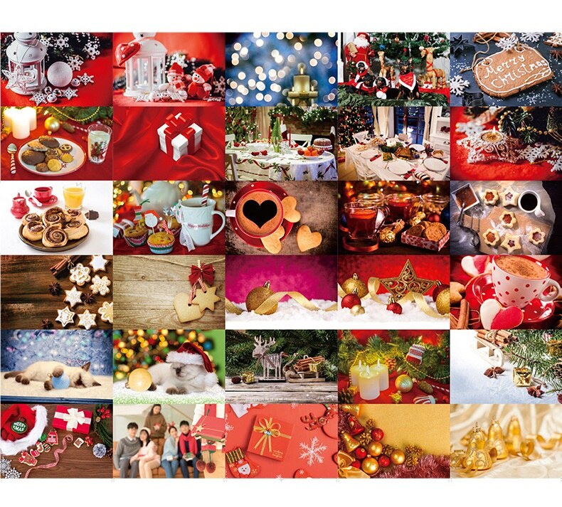 Carte postale créative de la série réveillon de noël, carte de vœux, de dessin animé, de noël et du nouvel an, DIY, 30 pièces/ensemble