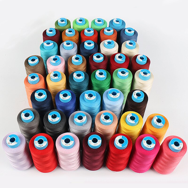 3500m yards overlock naaimachine lijn meter cones zwart wit naaigaren industrieel polyester garen