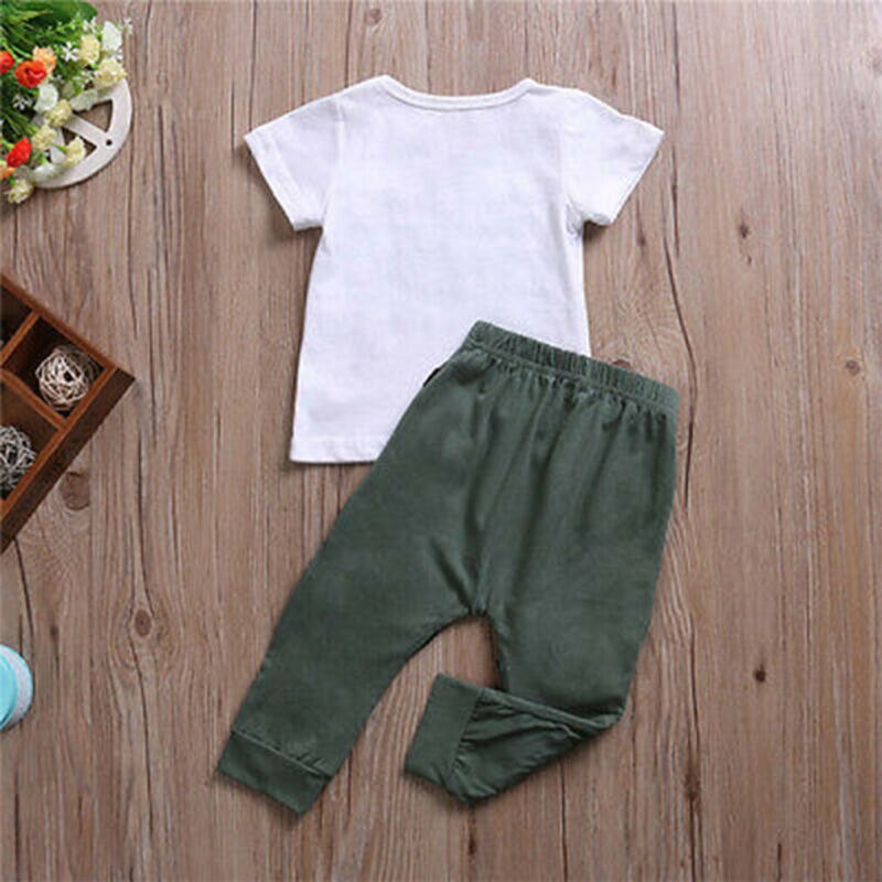 Toddler Kid Baby Boys Wild Child T-shirt Top+Long Pants Outfits Clothes Set