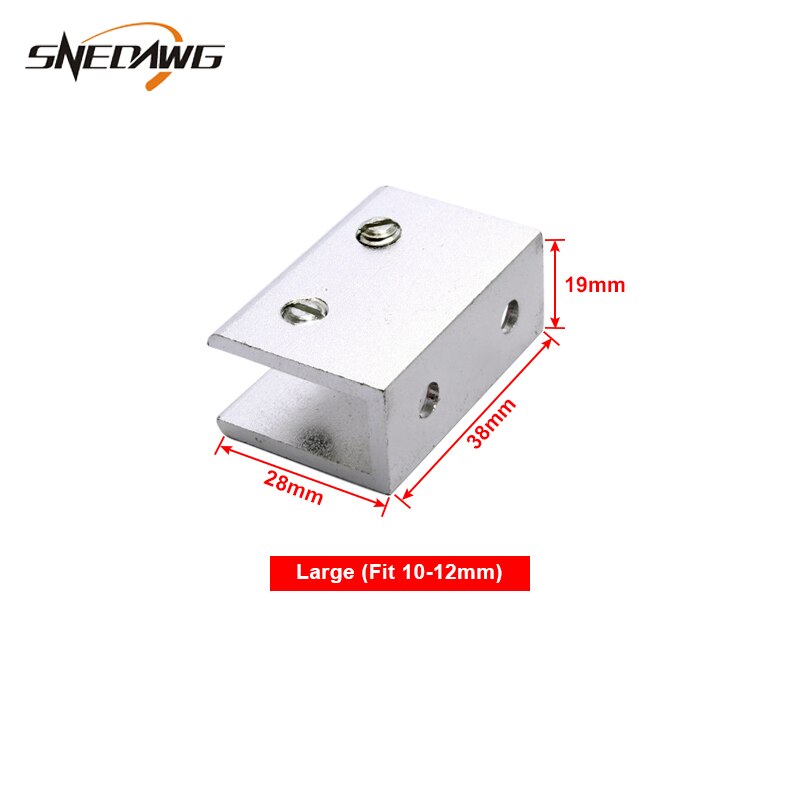 2pcs Space Aluminum Glass Clamp Fit 6~12mm Thickness Glass Clip Shelf Support Showcase Display Cabinet Glass Clamp Clip