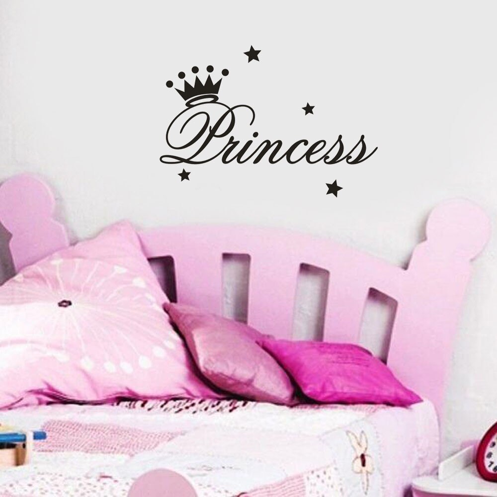 Vinyl Kroon Prinses Muurstickers Babykamer Kleuterschool Art Decals Muurstickers Home Decoratie Woonkamer Poster Waterdicht: Default Title