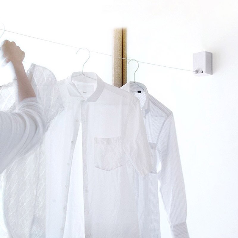 Retractable Laundry Clothesline Clothes Hanger Wall Hanging Stretch Washing Clothes Line Shrinking Balcony Invisible Line