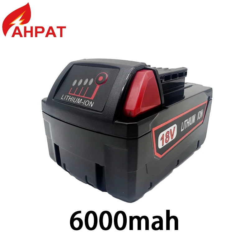 per Milwaukee 18V M18 Batteria Al Litio 6.0ah/9.8ah/12.8ah di Ricambio per Milwaukee M18 48-11-1815 48-11-1850 2604-22 Batteria: verde