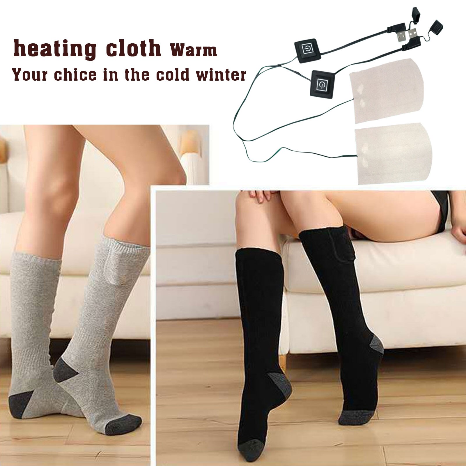 2 Stuks Sokken Verwarming Film Winter Warme Sokken Verwarming Doek Voor Outdoor Sport Vissen Skiën Voeten Warm Verwarming Film