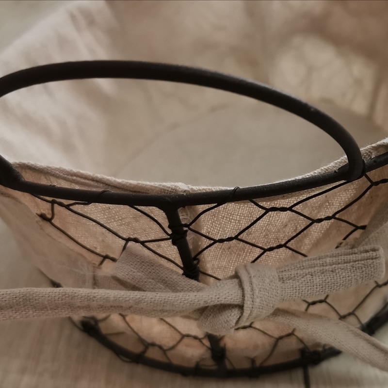 Noordse retro metalen draadbroodmand stofdicht picknick fruitschaal voedsel broodschaal hoes keuken voedsel opbergmand