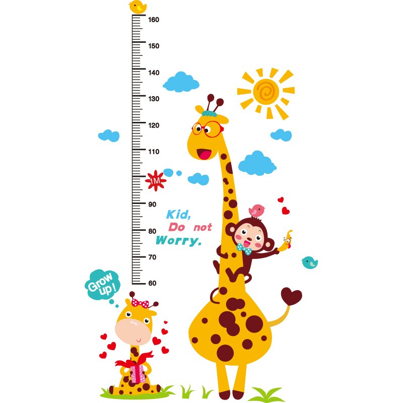 [shijuehezi] cartoon giraffe dieren muurstickers diy kleurrijke ballonnen muurstickers voor kinderkamer babykamer decoratie
