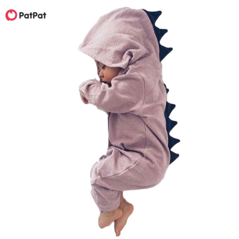 Mooie Dino Hooded Lange Mouw Voor Baby Boy Baby Peuter Meisje Een Stukken Jumpsuits Baby Kleding