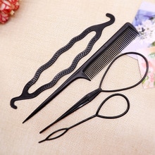 Hair Tool 4pcs Ponytail Creator Plastic Loop Styling Tools Pony Tail Clip Hair Braid Maker Styling Tool Salon X4 0.5 20 PH