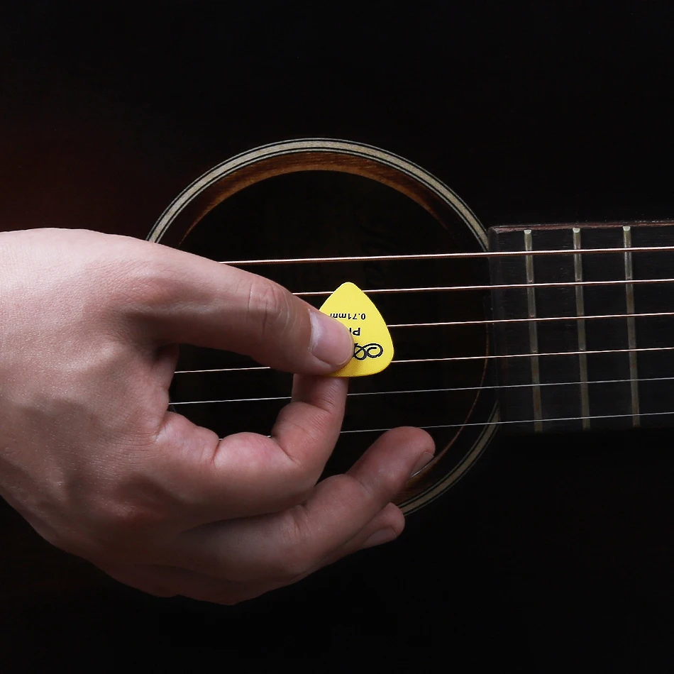 Alice AP-100Q 100 Uds púas de guitarra eléctrica acústica ABS mate púa antideslizante 6 espesor para elegir