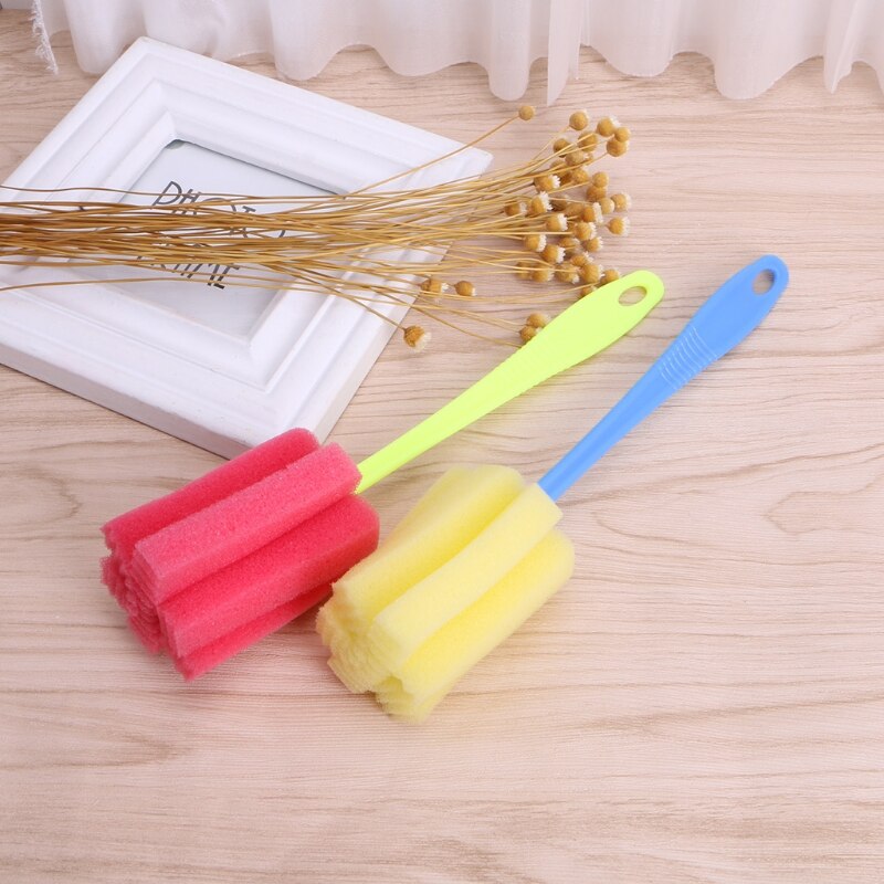 Cepillo Para Botellas Y Tazas - 4 Cepillos + 4 Repuestos, Mango Largo, Esponja Suave, 27 Cm