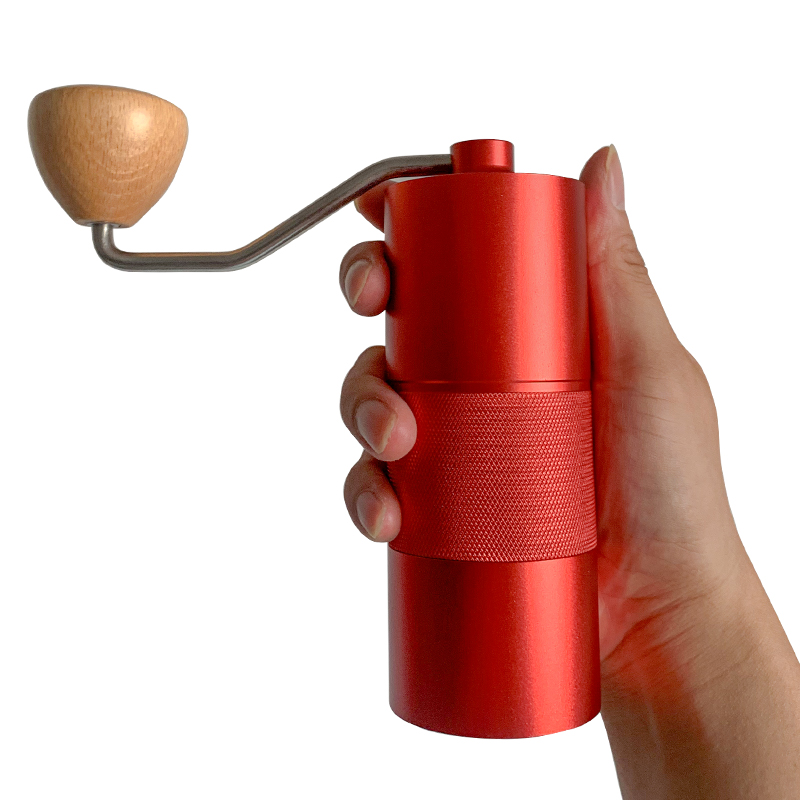 Hand crank bean grinder coffee bean grinder portable coffee machine home manual grinder stainless steel grinding core: Red