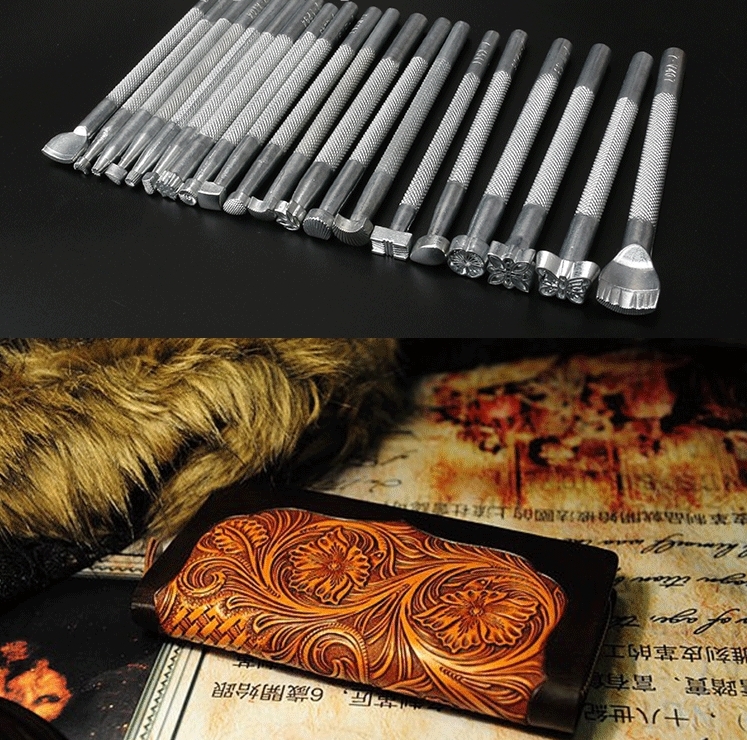Wamkon Kit D'Outils De Couture En Cuir Complet - 72 Outils Pour Sculpter, Couper, Poinçonner Et Coudre Avec Sac De Rangement