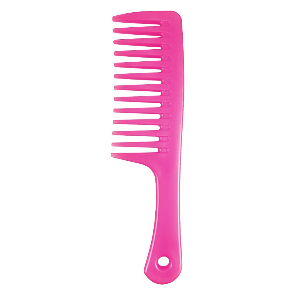 1pc Large Wide Tooth Comb Anti-static Hole Handle Grip Hairbrush Women Resin Curly Hair Hairbrush Beauty Tool: Pink
