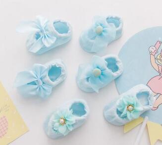 baby baby thin cotton socks floor combed cotton bud silk flowers bow antiskid ship rubber toddler baby non-slip socks point