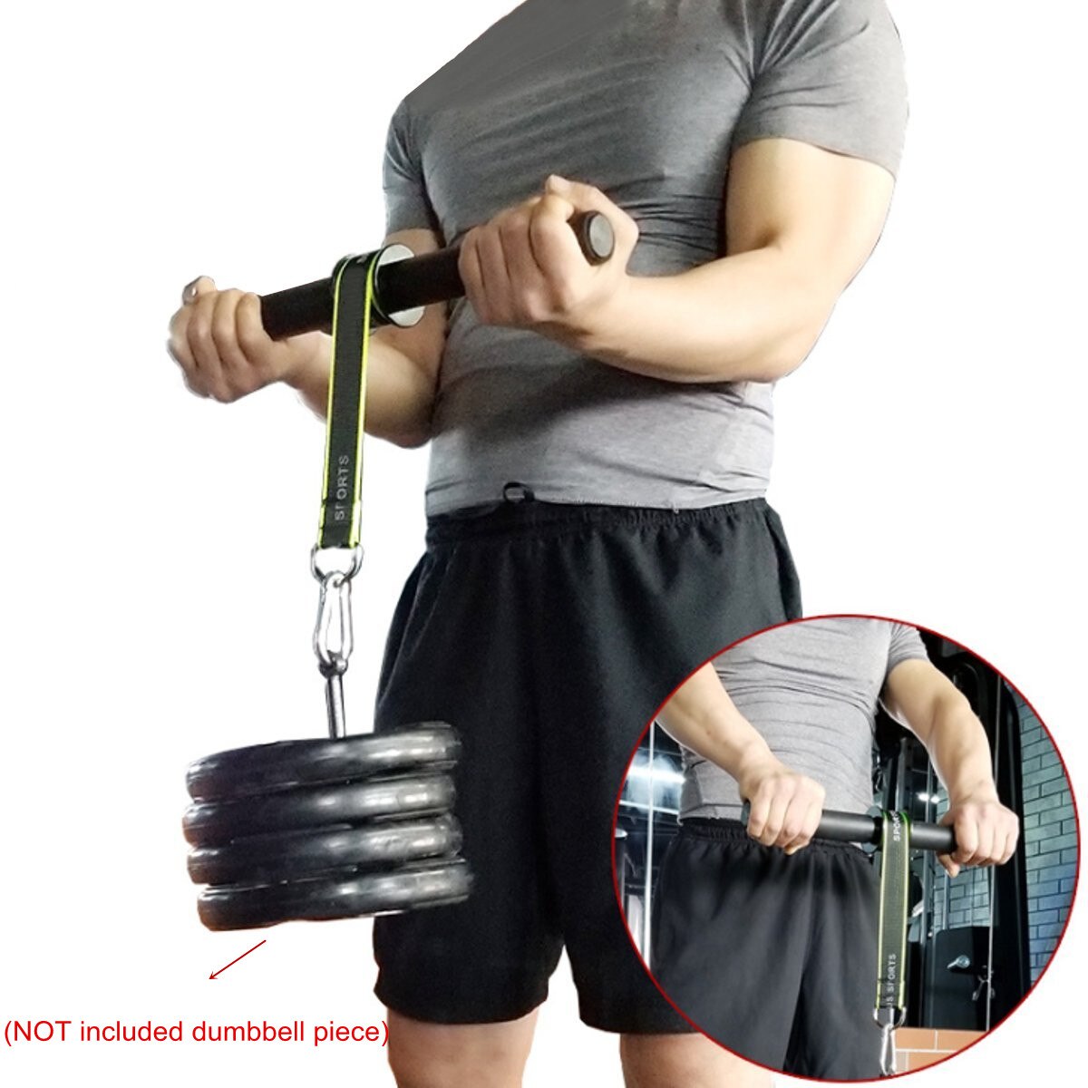 Forearm Strength Trainer Wrist Hand Grip Hand Strength Exerciser Weight Lifting Rope Waist Roller Equipment Gym Fitness Workout