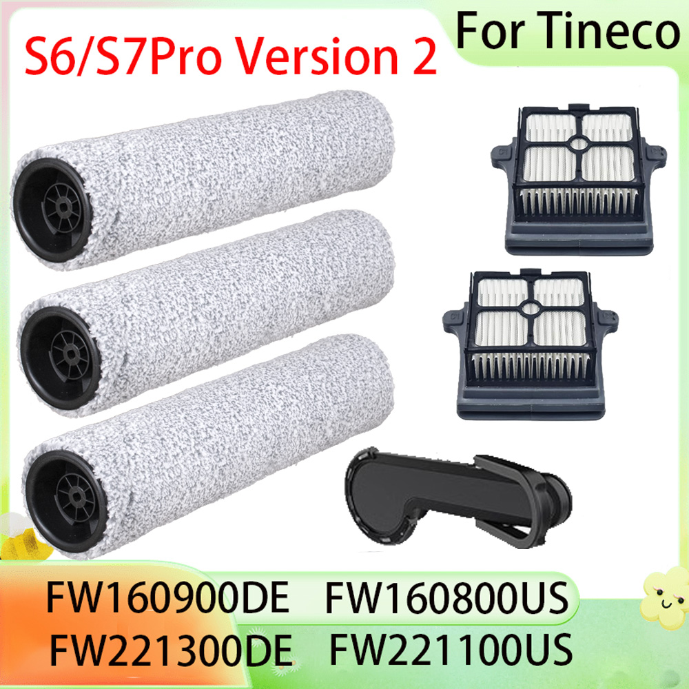 Brosse à rouleau pour aspirateur Tineco Floor One S6/S7Pro Version 2/S7, accessoires de remplacement, filtres, rouleau de brosse