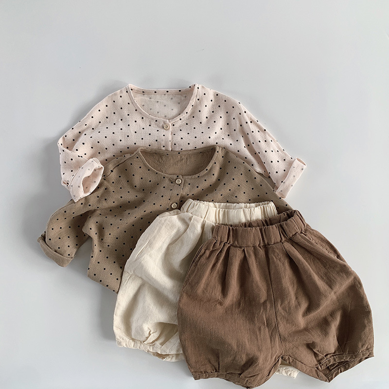 2022 Frühling Kinder lässig kurze Hose Baby Baumwolle Leinen- kurze Hose niedlich Jungen Pp Hose fest Kinder kurze Hose Mädchen lose kurze Hose