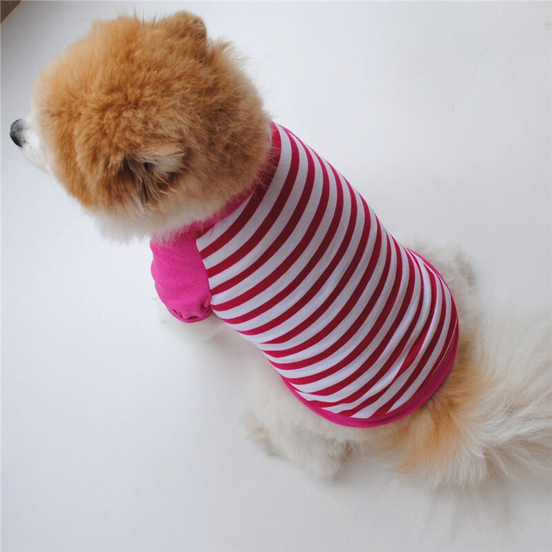 Ropa de Yorkshire Terrier para perro, camisas rojas para perros, ropa para mascotas, camiseta a rayas para perros, ropa Pomerana para perros, lote al por mayor