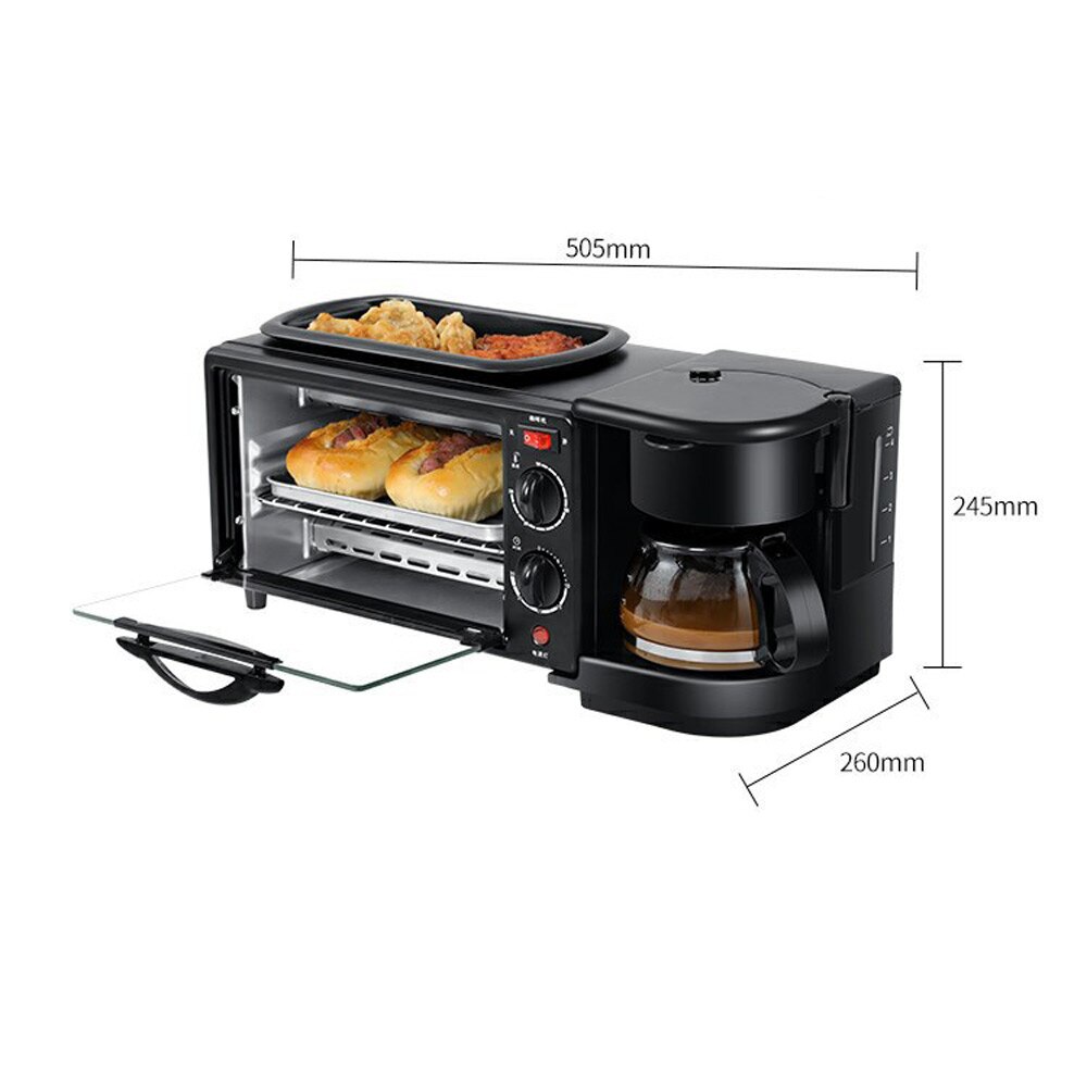 Multifunctionele Ontbijt Machine Volledige Automatische Bakken Machine Infuus Koffiezetapparaat Huishoudelijke Brood Pizza Koekenpan Broodrooster