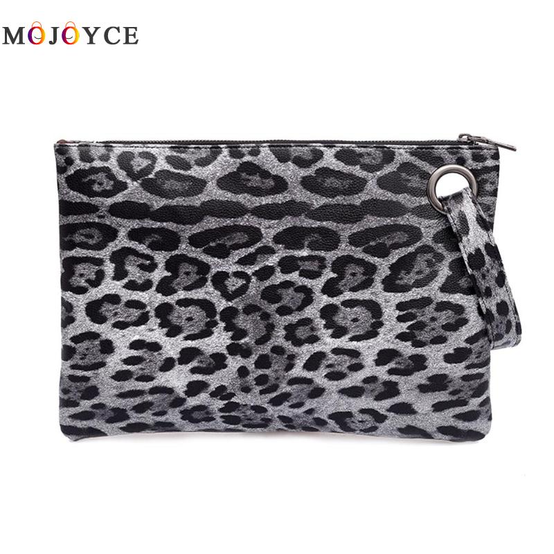 Léopard imprimé Portable voyage pochette sac à main femmes fermeture éclair bracelets sacs en cuir PU sac à main: 2