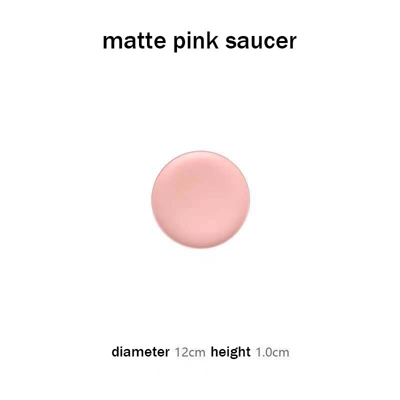 4 Sizes Matte Pink Plates Dinnerware Dishes for Serving Modern Plate Sets Dinner Set Japanese Tableware Plates Food Bone China: Matte Flavor