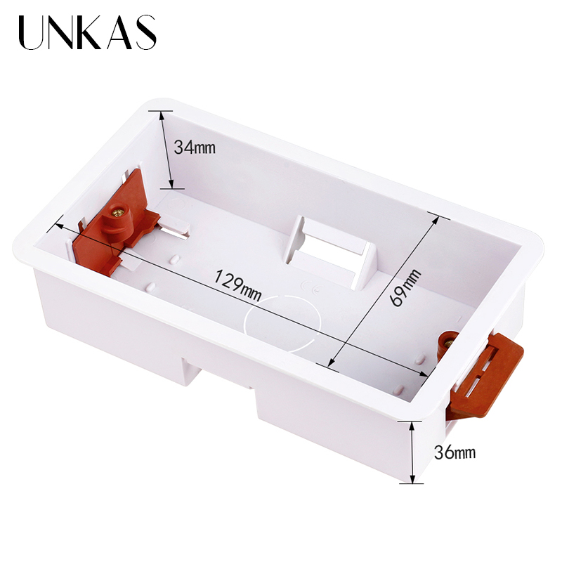 UNKAS Dry Lining Box For Gypsum Board / Drywall / Plasterboad 34mm Depth Wall Switch Socket 86mm / 146mm / 172mm Cassette