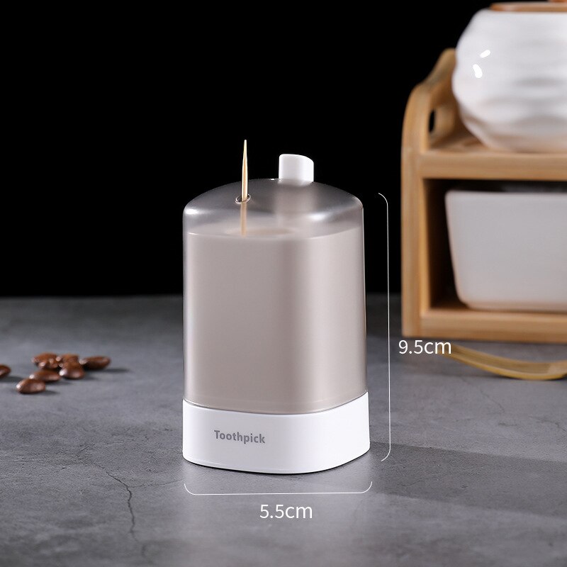 Automatic Pop-up Toothpick Storage Box Portable Pop-up Toothpick Holder Container for Restaurant Kitchen Toothpicks Dispenser: White