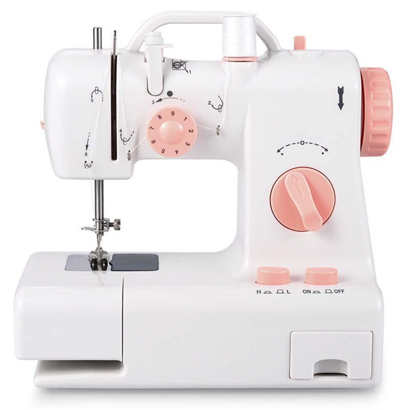 Best Mini Sewing Machine Built-In Light Mending Machine Dual Speed Double Thread Stitching Electric Pedal Sewing US Plug: Default Title